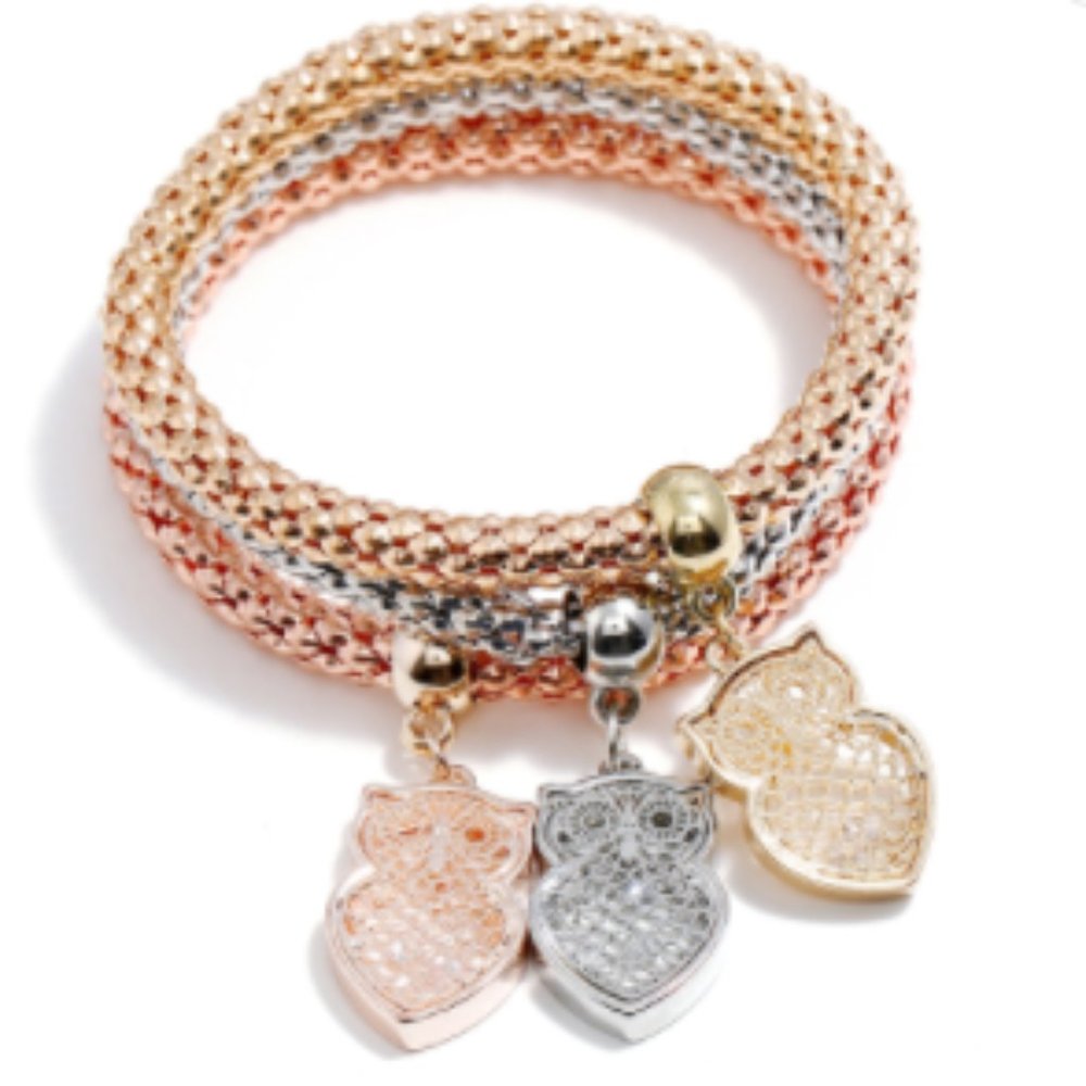 Owl Charm Bracelet Set (plain)